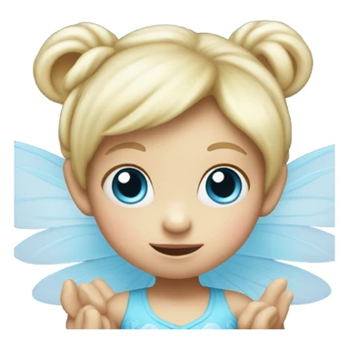 Tiny little fairy who looks like a monkey bird in his blue eyes and blonde hair and is a baby girl sticker