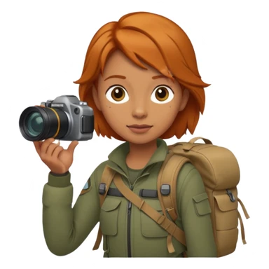
wildlife photographer, trekking clothes, ginger hair sticker