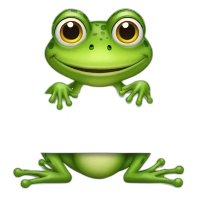 Peppe the frog holding a white board sticker