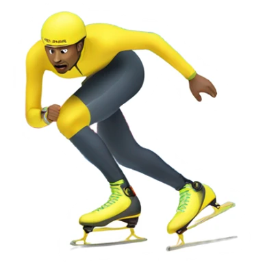Man speed skating in yellow clothes  sticker