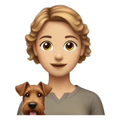 Light brown hair girl with welsh terrier sticker