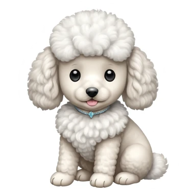 Perro french poodle mini blanco con Alas sticker