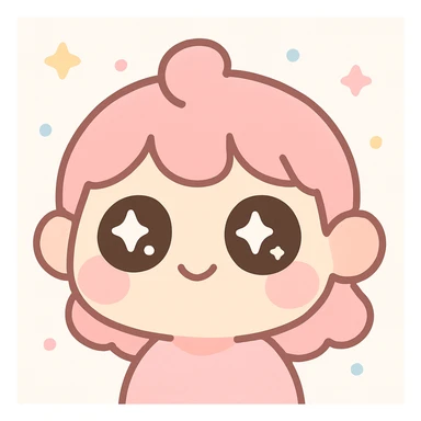 kawaii style, pretty, pink, big eyes, cute lips, playful expression sticker