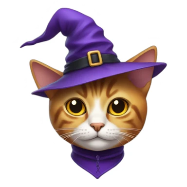 cat with witch's hat sticker