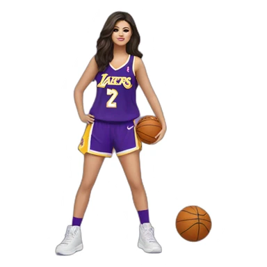selena gomez with lakers jersey sticker
