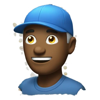 emoji con pulgares arriba con gorra azul sticker