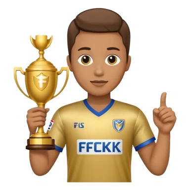 FCK fan with gold trophy  sticker