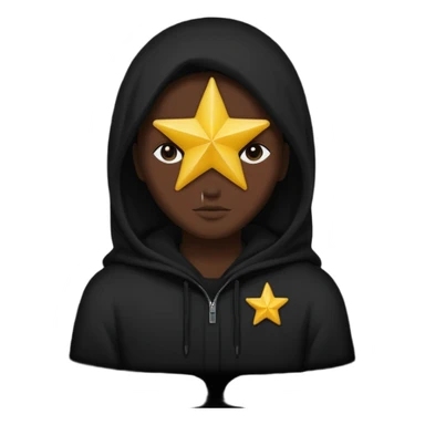 silhouette of a faceless person with a star sticker