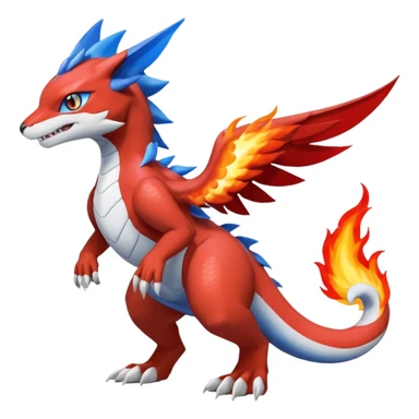 Gabite-Veemon-ExVeemon-Digimon-Latias-Peppercat-Pokémon-Flamedramon-fusion-animal-hybrid-creature, Full body  sticker
