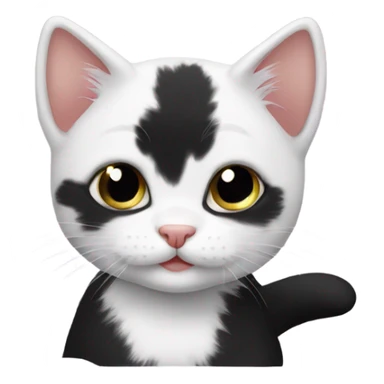 black and white kitten sticker