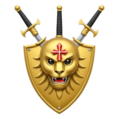 Escudo con espadas y logo de grifón  sticker