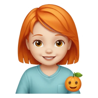 baby girl with orange hair sticker