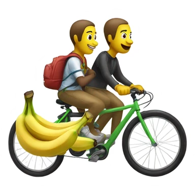 Bananas riding on a tandem bike￼ sticker