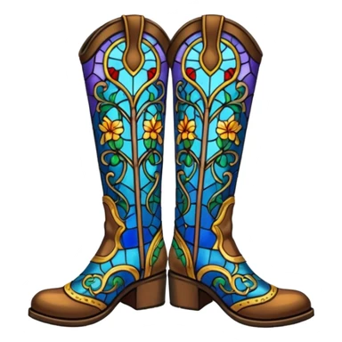 Stained glass boots sticker