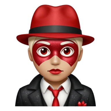 Glitter RED and White Joker Gangster  sticker