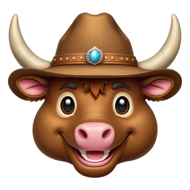 friendly anthropomorphised bull head sticker