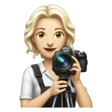 White film director woman holding a cinema camera sticker