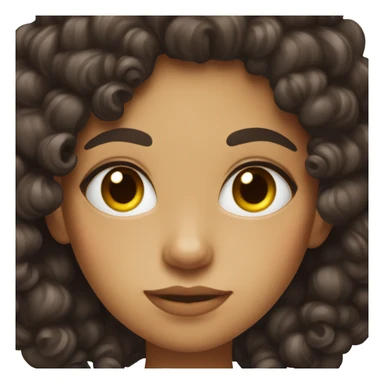 Dark brown Curly gamer girl  sticker