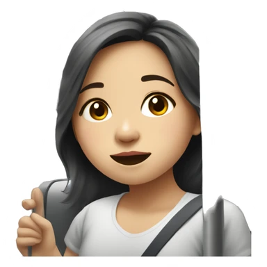 cute thai girl on a metro train sticker