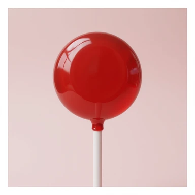realistic round red lollipop, photorealistic style, shiny surface sticker