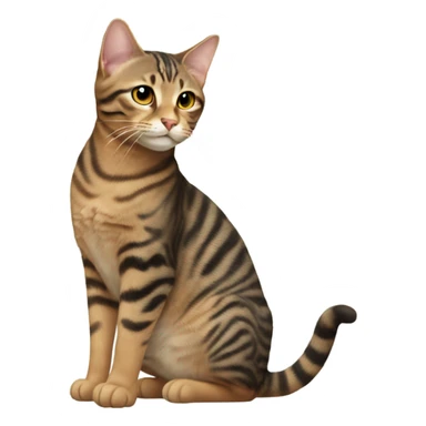 Tabby Cat full body without one leg  sticker