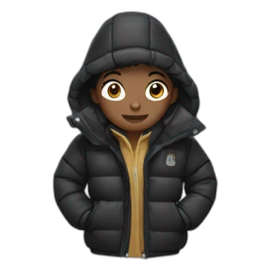 Black puffer jacket sticker