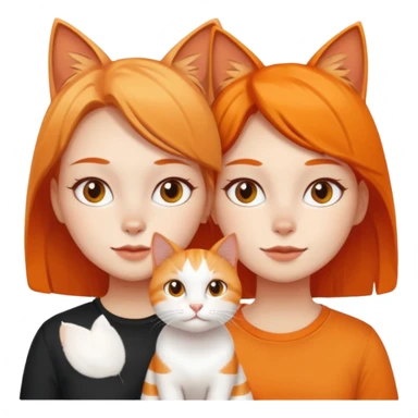 Two stink brainless girls with white and orange cat sticker