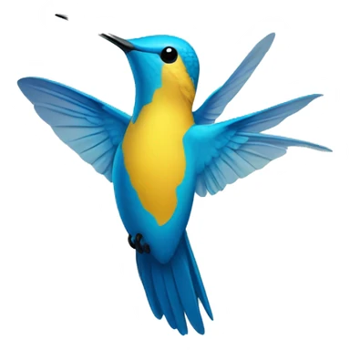 Hummingbird blue an yellow sticker