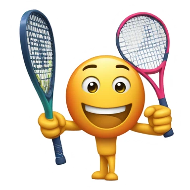 arm muscle emoji with a padel racket in his hand. sticker