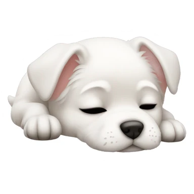 Sleeping beauty bed white puppy sticker