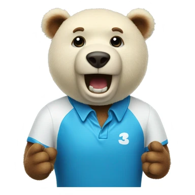 Bowling bear blue sticker
