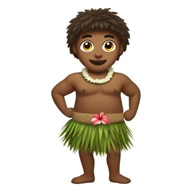 hula boy with grass skirt and coconut bra sticker