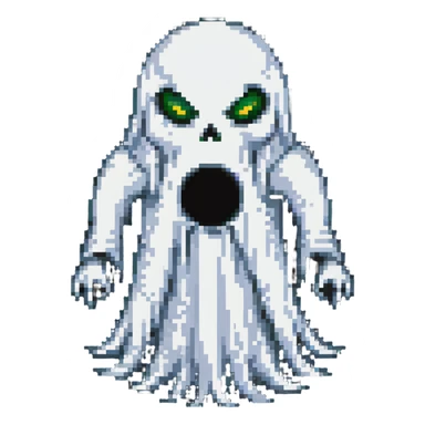 frightening ghost with scary face sticker