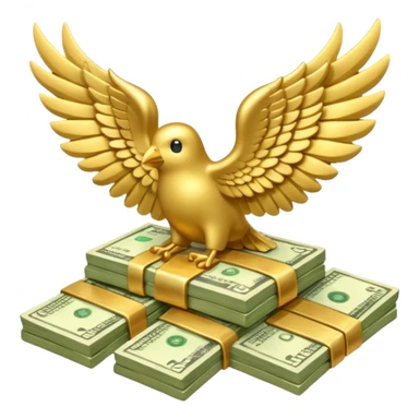 money with wings sticker