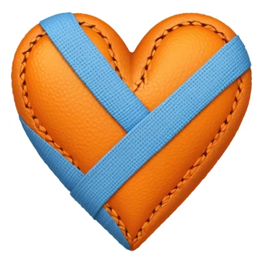 Half blue half orange heart split vertically add a bandage wrapped around the heart  sticker