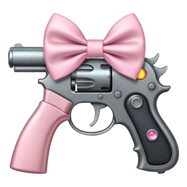 Gun with a light pink bow sticker