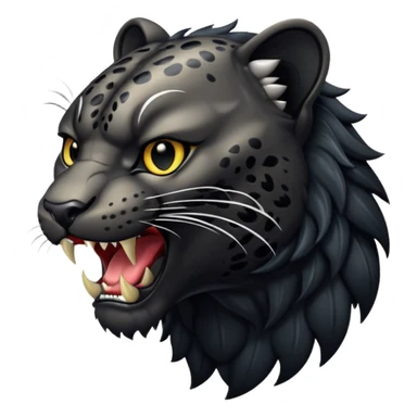 winged black leopard roaring sticker