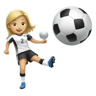 Girl scoring soccer goal sticker