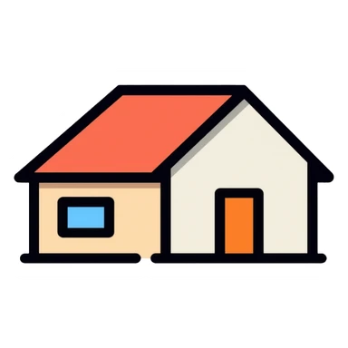 Home house with roof and door sticker