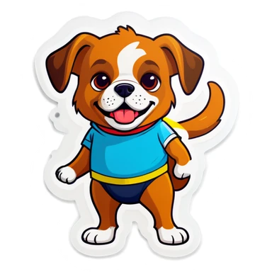 Dog wearing underwear  sticker