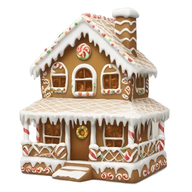 White decorated gingerbread house  sticker