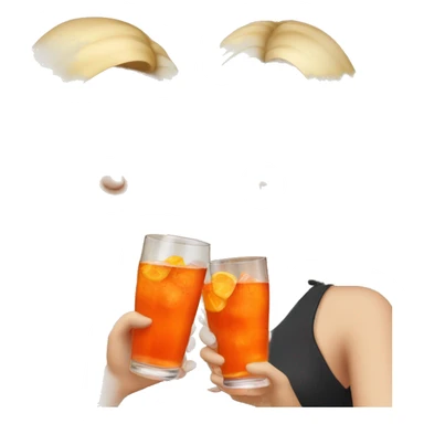 Two girls one blonde and one brown hair drinking aperol sticker