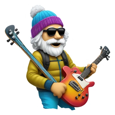 Jerry Garcia skiing  sticker