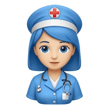 blue dressed nurse sticker