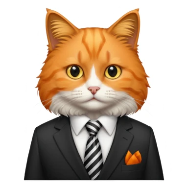 make one where its a cat in a Suit and tie a orange fluffy cat sticker
