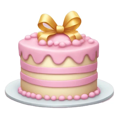 birthday cake in light pink bow sticker