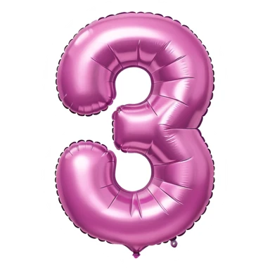Pink foil balloon in the shape of a number six sticker