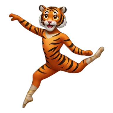 Tiger as ballet dancer sticker