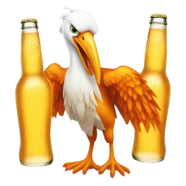 orange Phoenix + pelican + beer sticker
