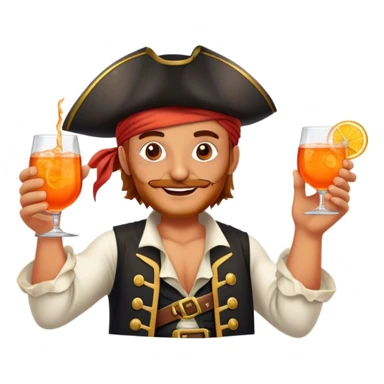 aperol spritz glass pirate celebrating sticker